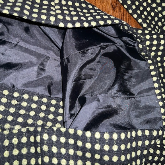 Vintage Black Jason Evans Green Polka Dot Long Sleeve Blazer Suit Jacket Size 8 - Picture 10 of 11